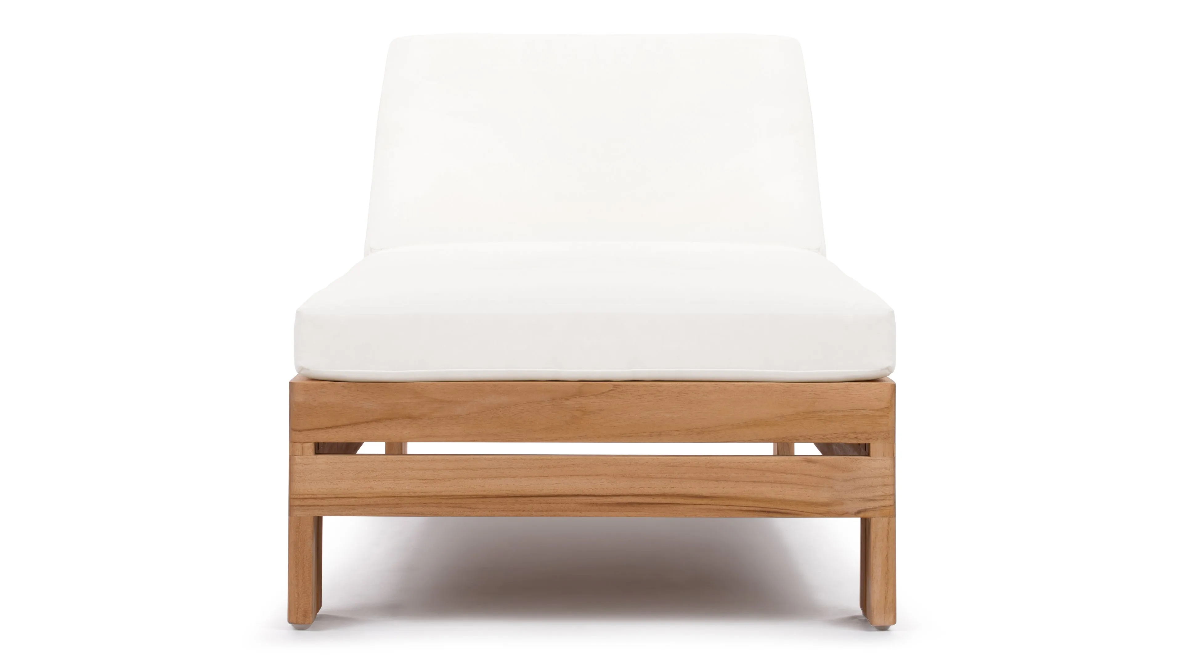 Lusso - Lusso Outdoor Lounger, Natural Teak with White Cushions