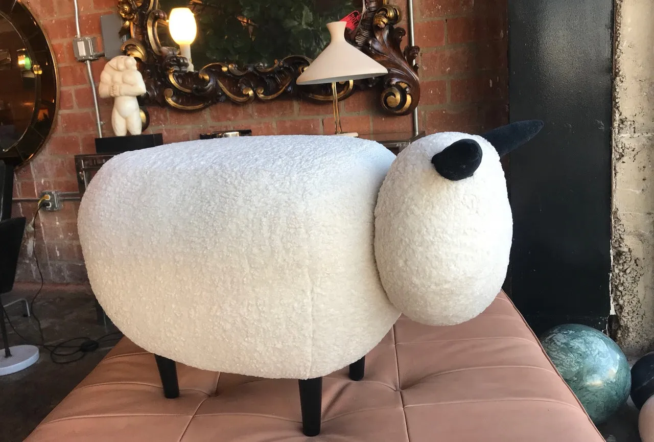 Ma39 Pouf in Carved Wood Sheep, Italy 21st Century