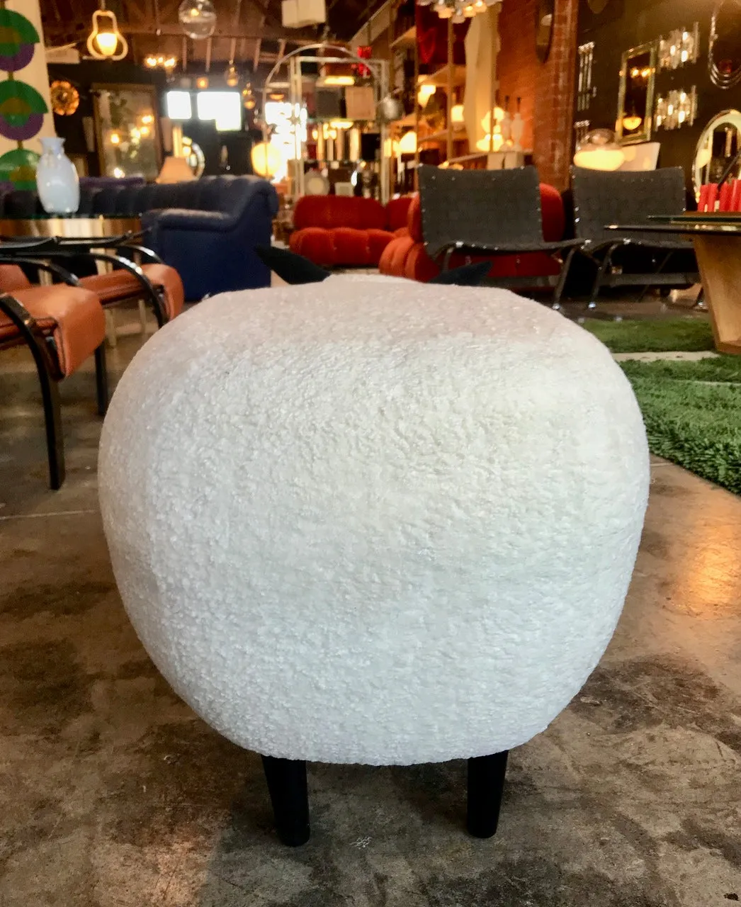 Ma39 Pouf in Carved Wood Sheep, Italy 21st Century