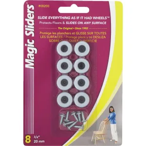 Magic Sliders 3/4" Screw-In Floor Protectors – 8 Pack