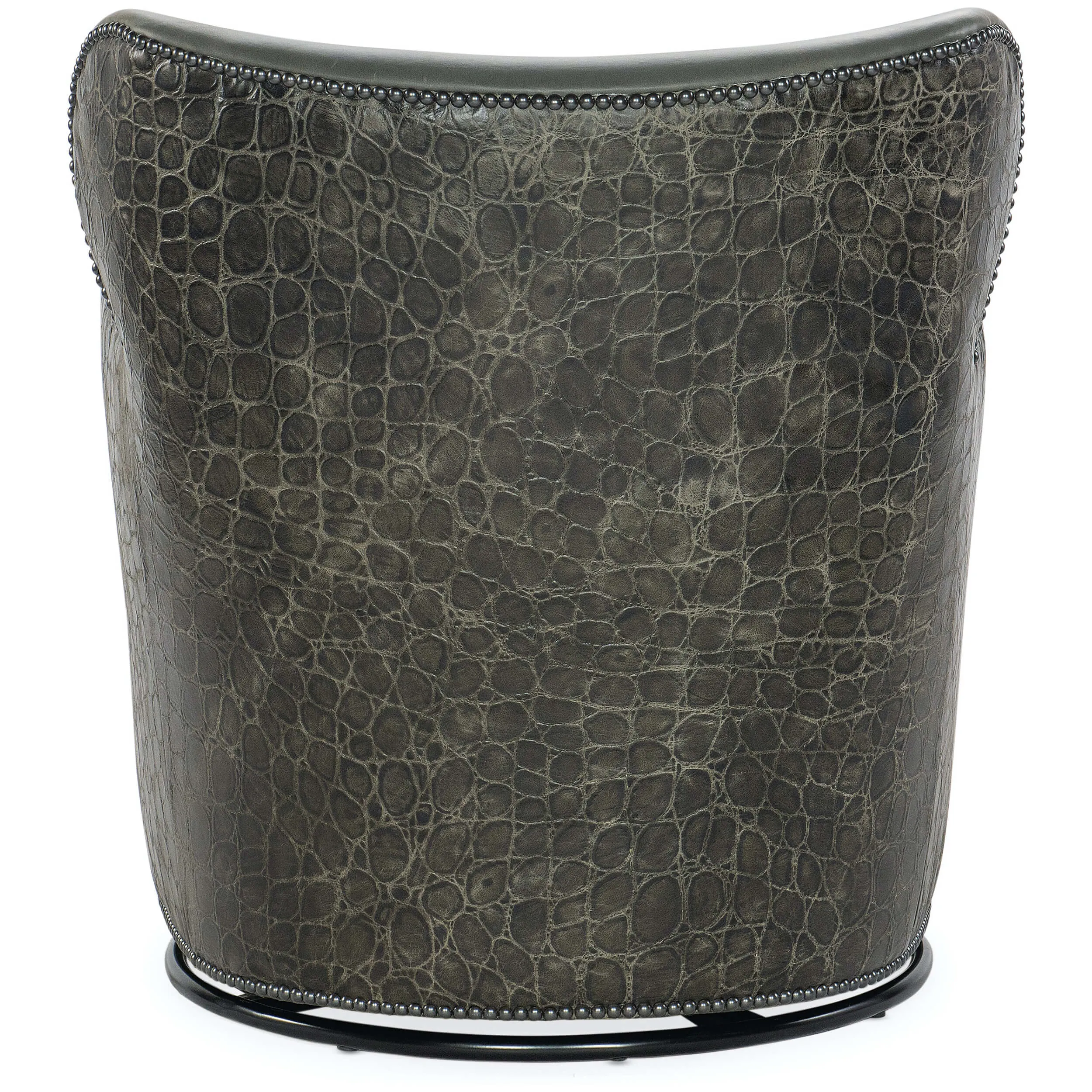 Marco Leather Swivel Chair, Kenya Stone