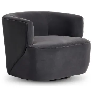 Mila Swivel Chair, Henry Charcoal