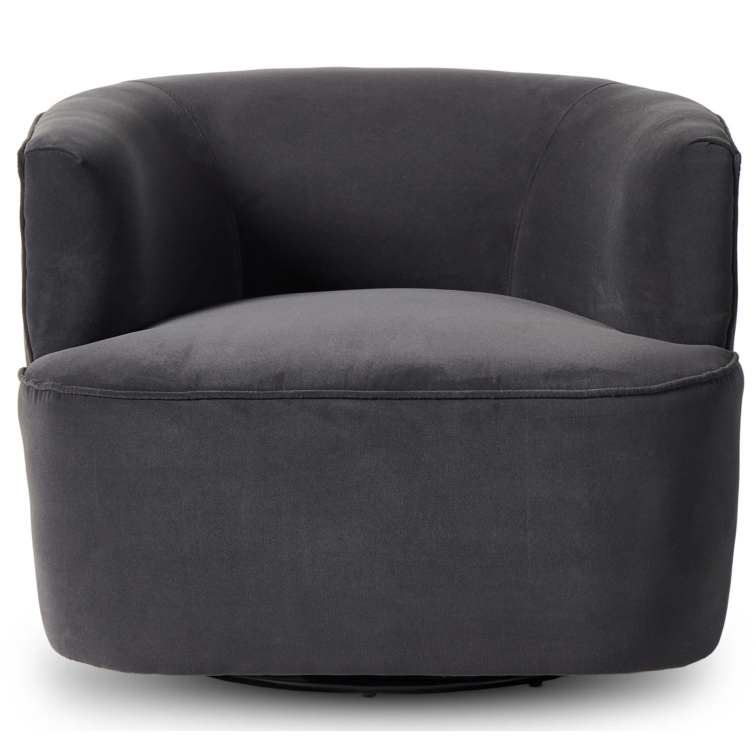 Mila Swivel Chair, Henry Charcoal