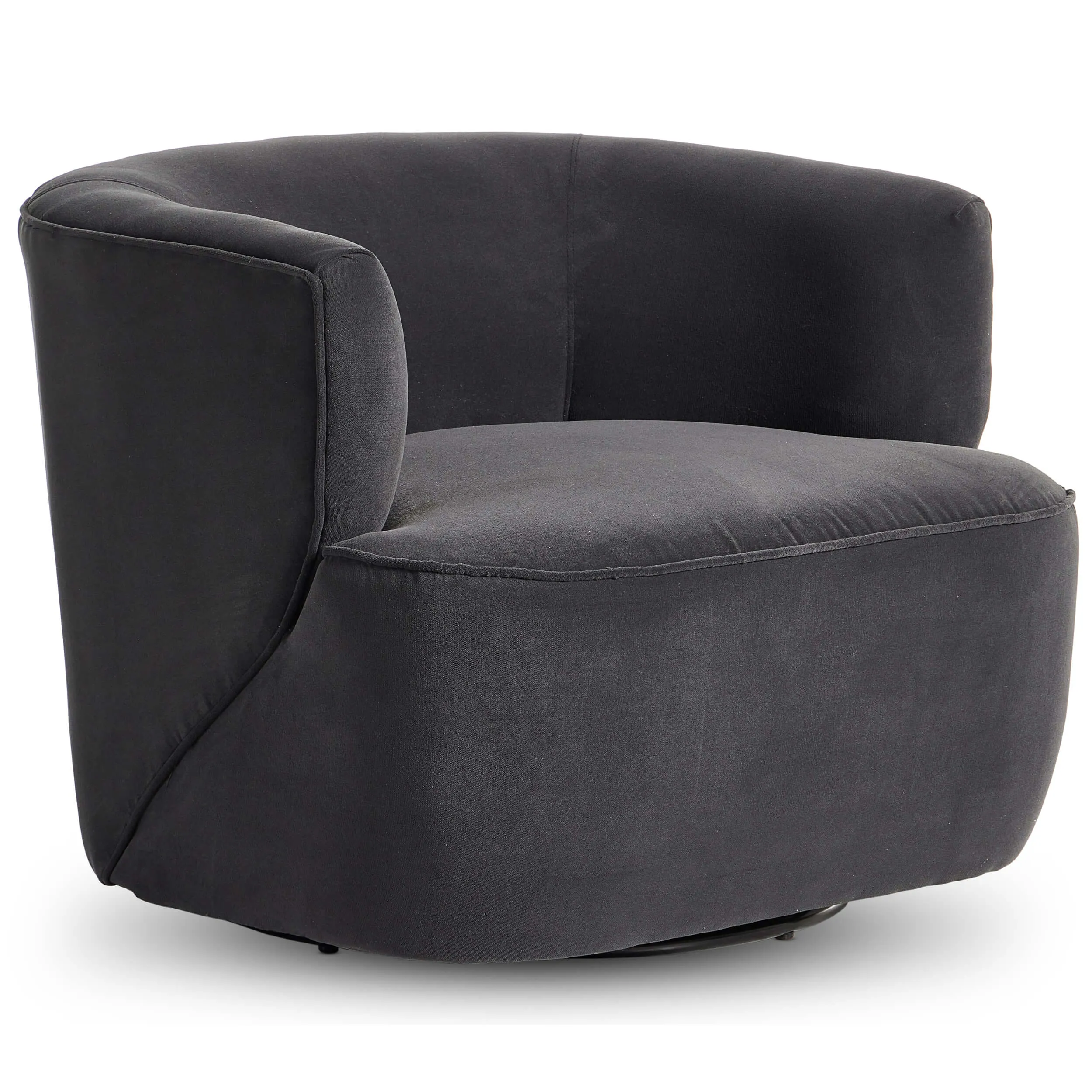 Mila Swivel Chair, Henry Charcoal