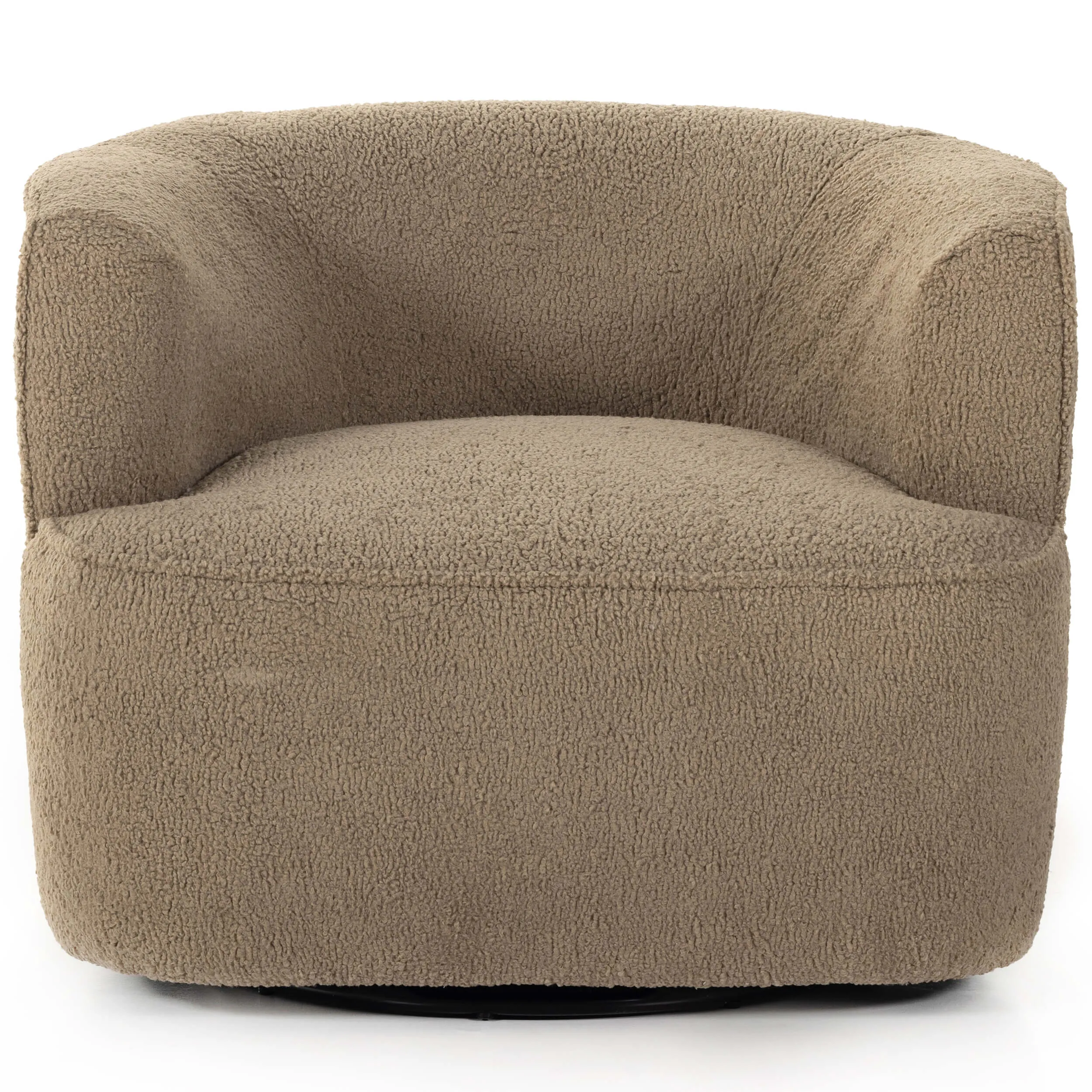 Mila Swivel Chair, Sheepskin Camel