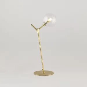 Outlet Atom table lamp - Matt brass, Clear