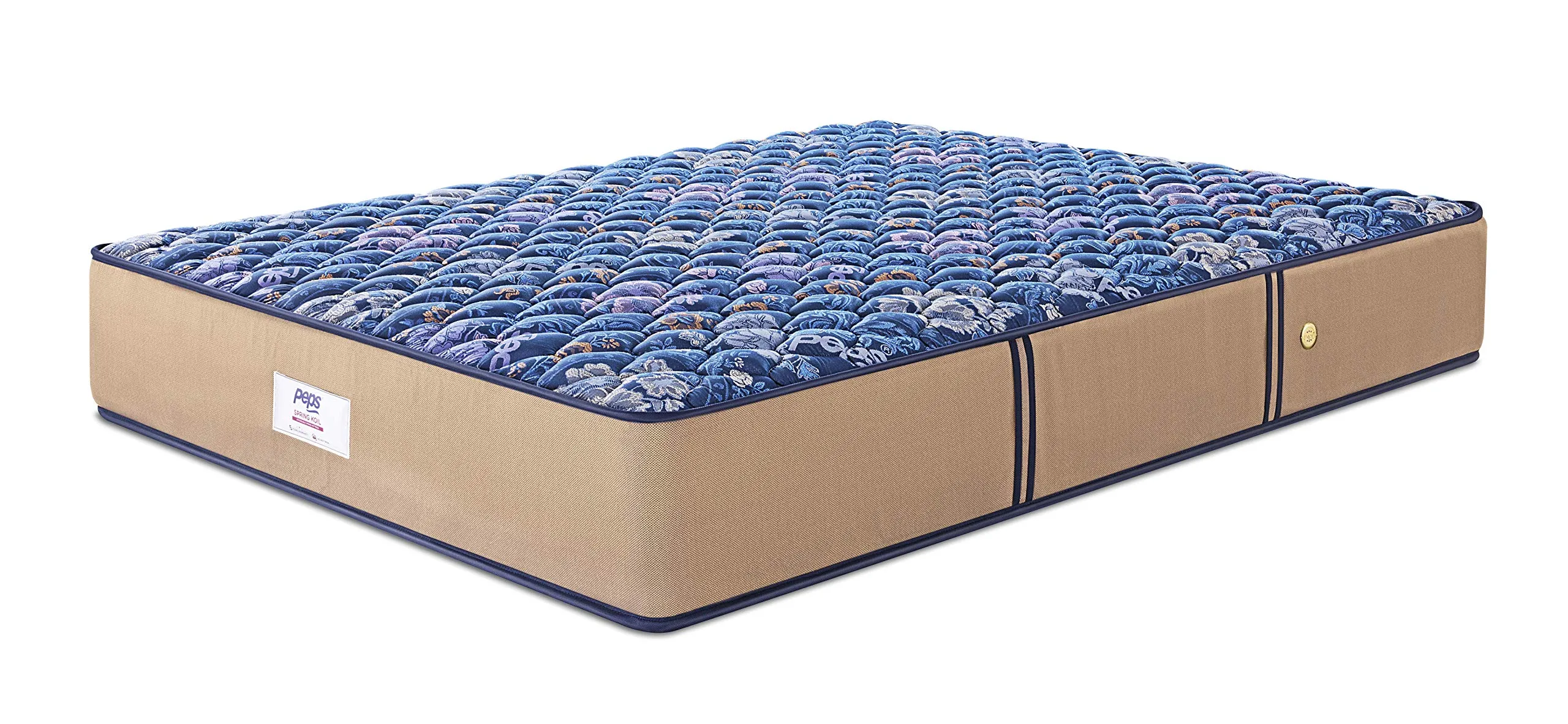 peps Springkoil Bonnell 6-inch Single Size Spring Mattress (Dark Blue, 75x36x06) with Free Pillow