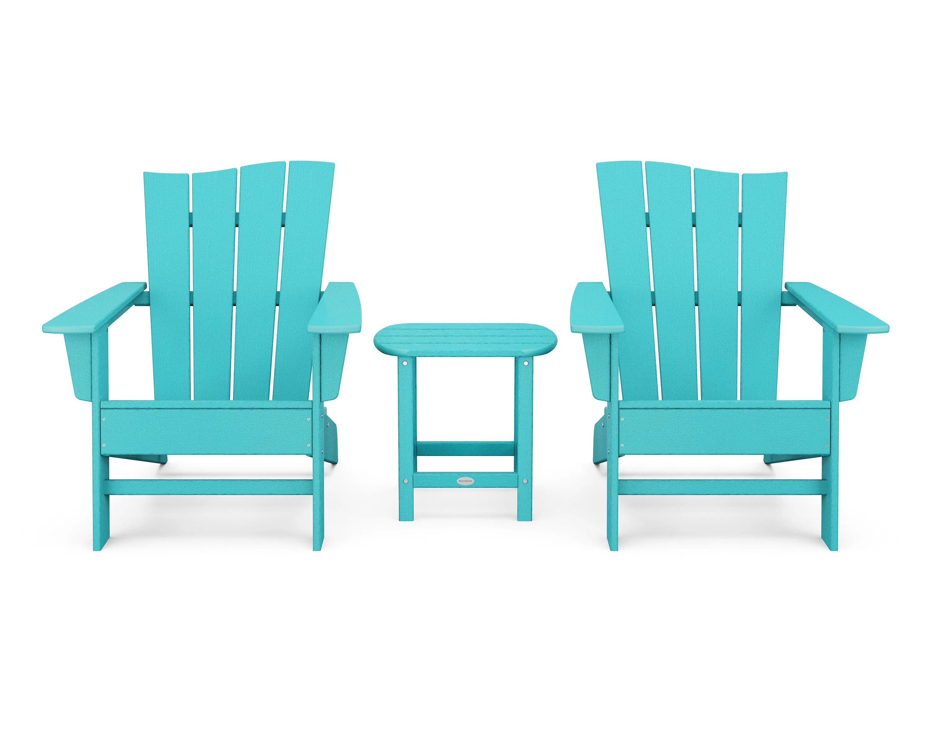 POLYWOOD® Wave 3-Piece Adirondack Chair Set