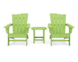 POLYWOOD® Wave 3-Piece Adirondack Chair Set