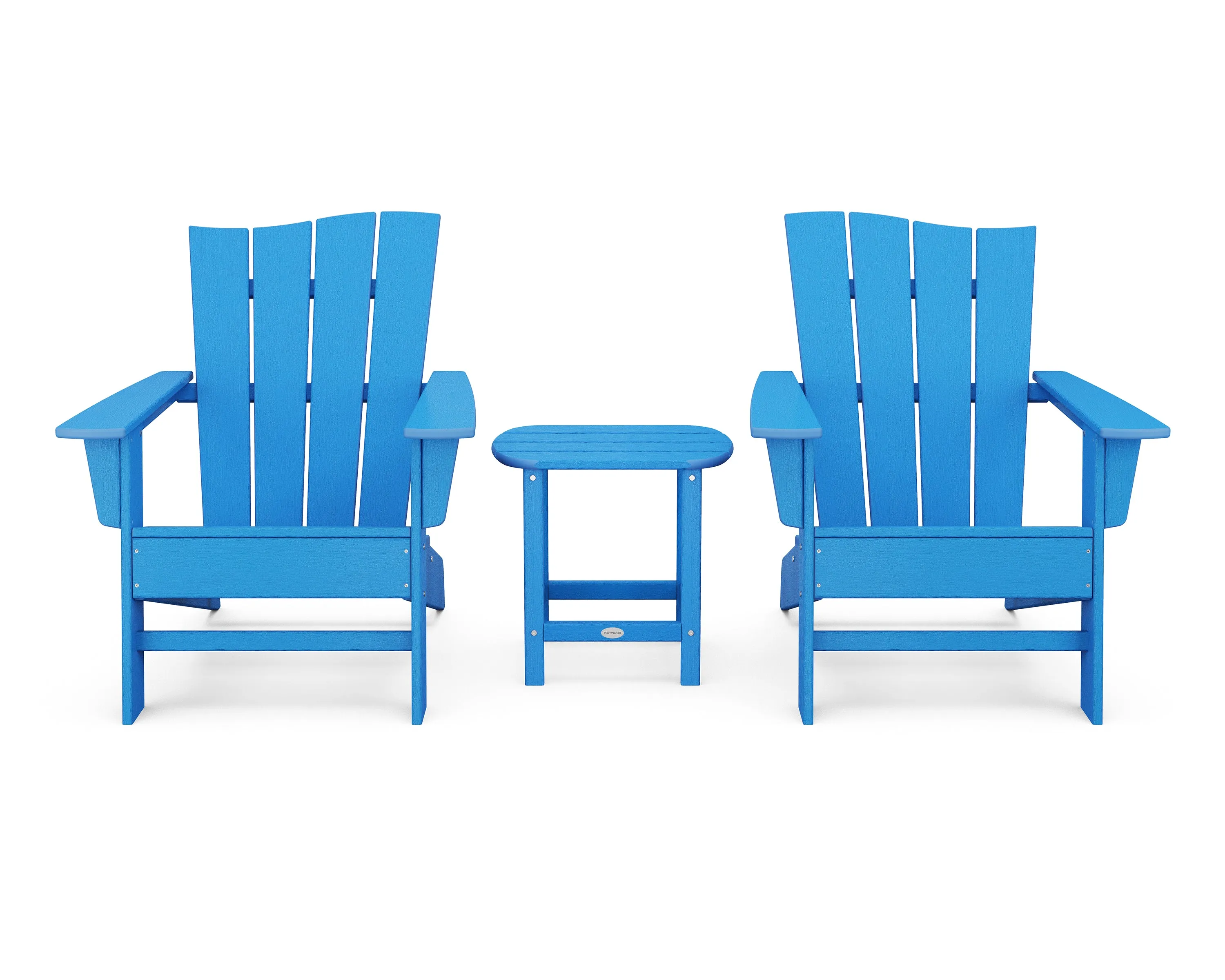 POLYWOOD® Wave 3-Piece Adirondack Chair Set