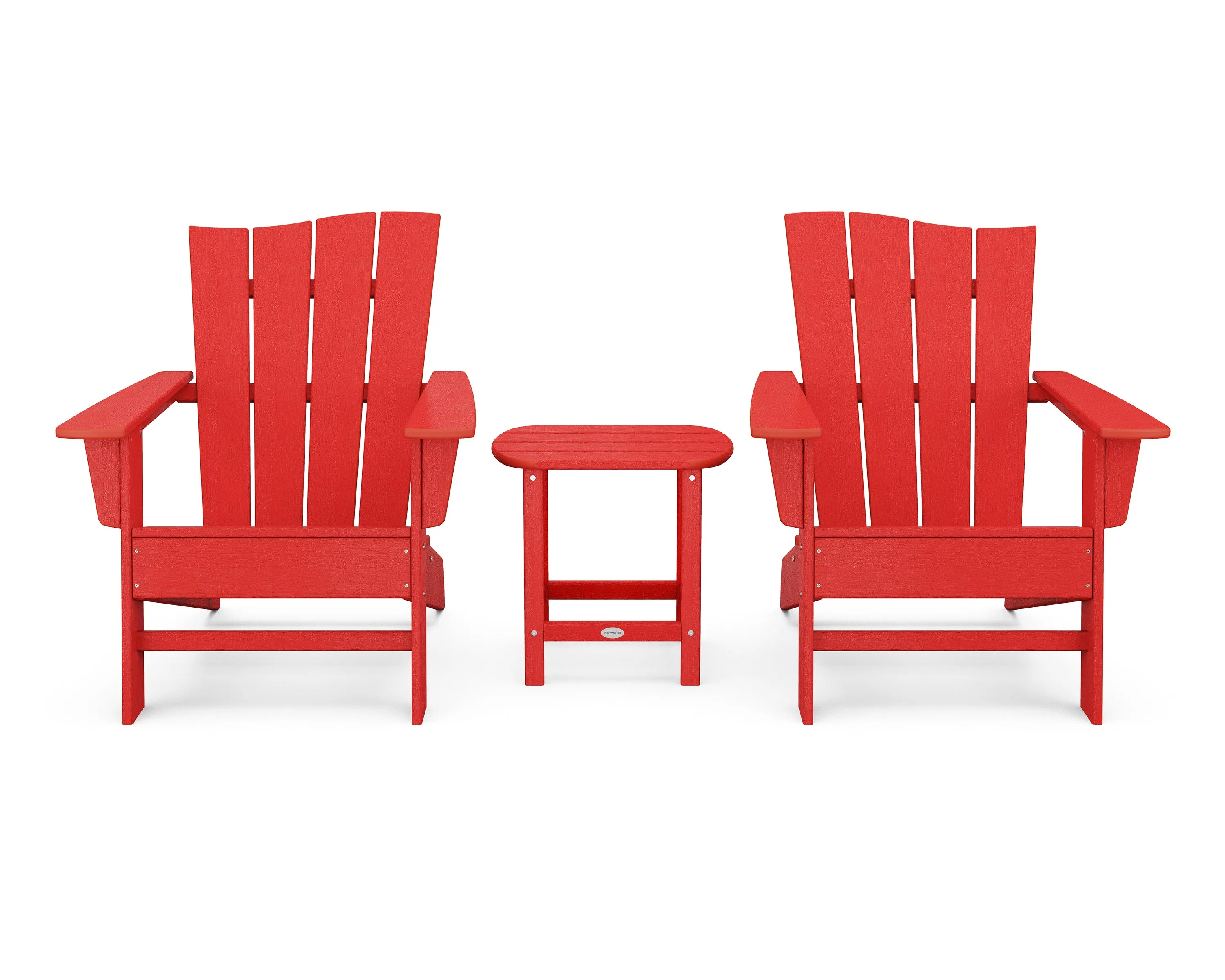 POLYWOOD® Wave 3-Piece Adirondack Chair Set