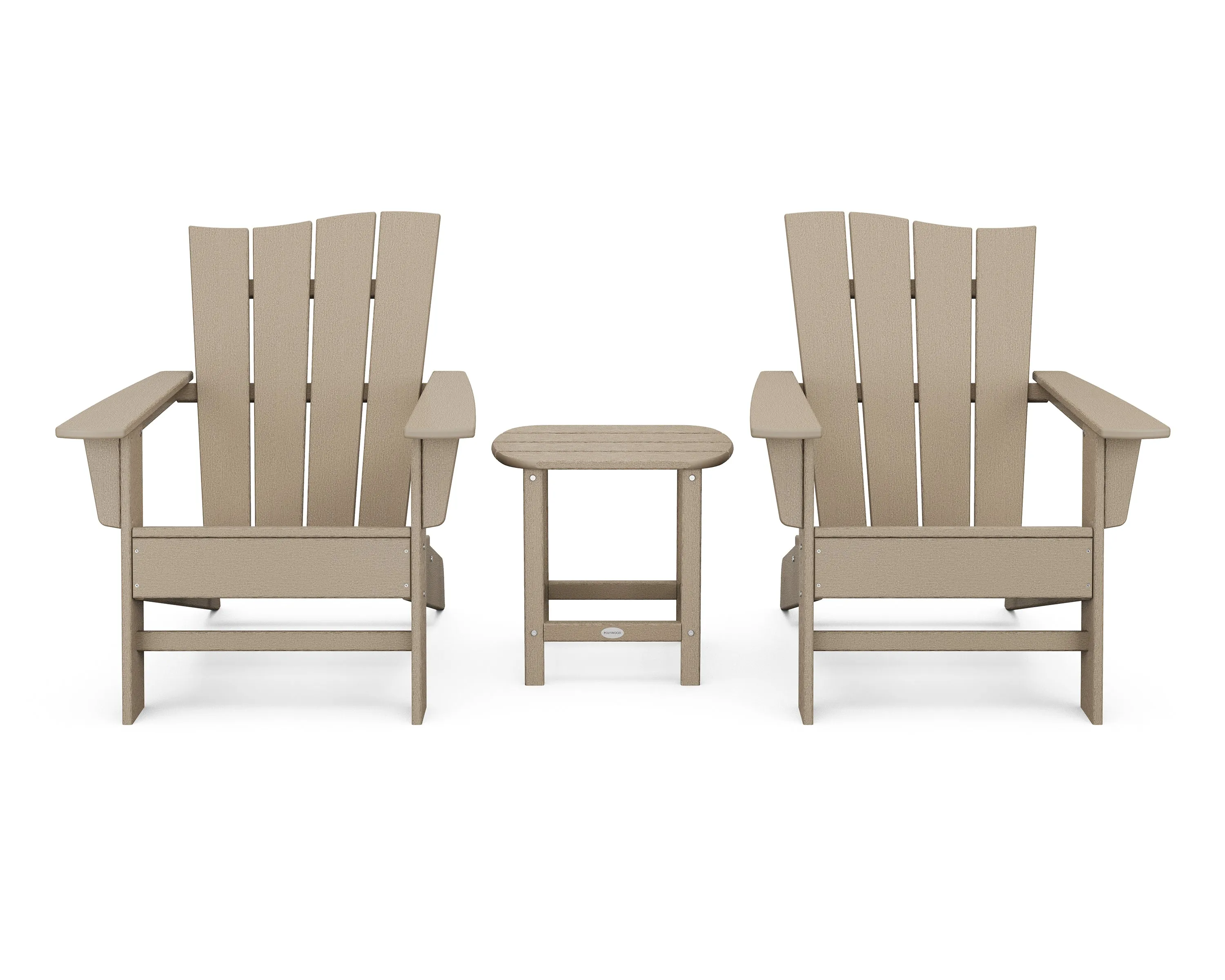 POLYWOOD® Wave 3-Piece Adirondack Chair Set