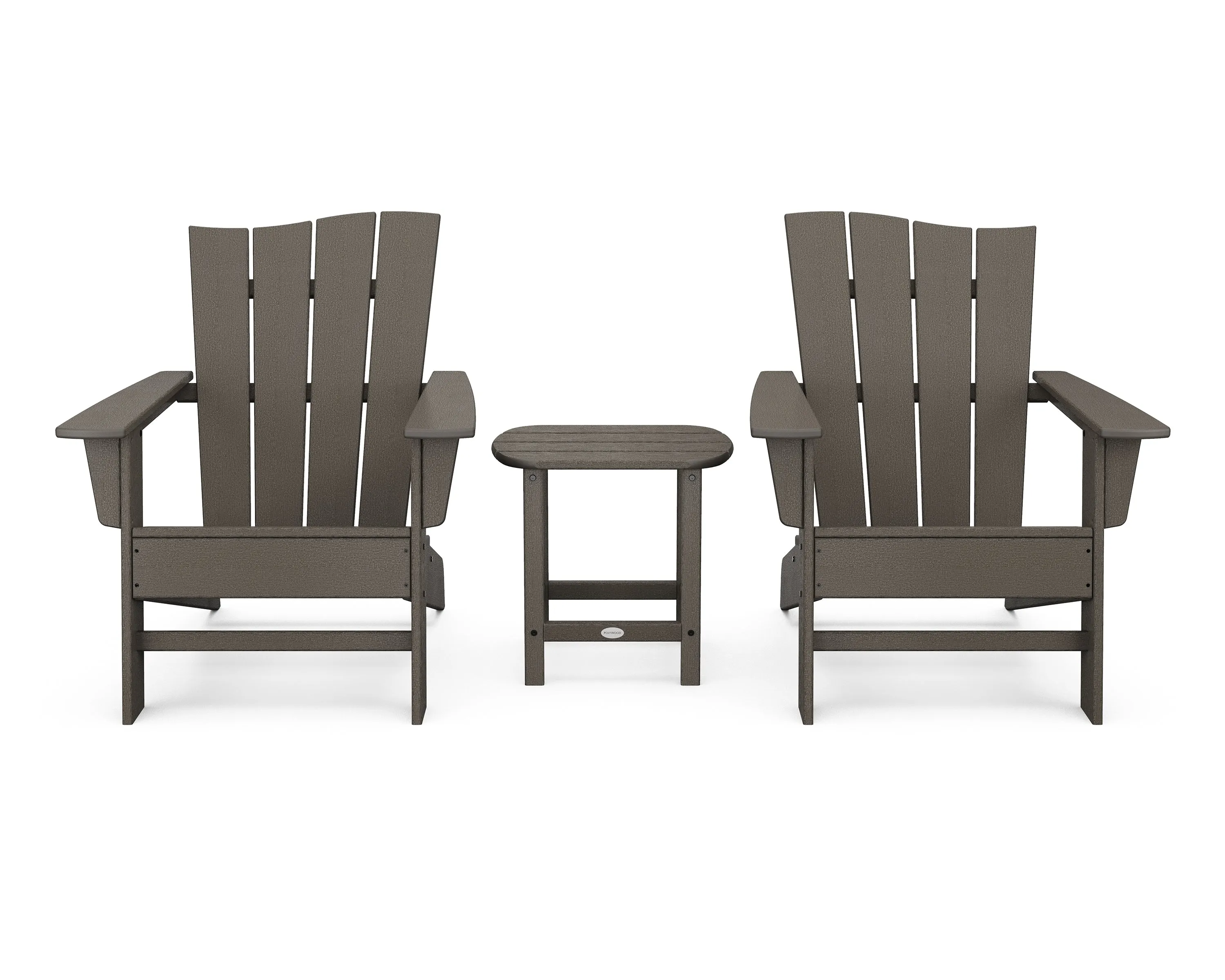 POLYWOOD® Wave 3-Piece Adirondack Chair Set