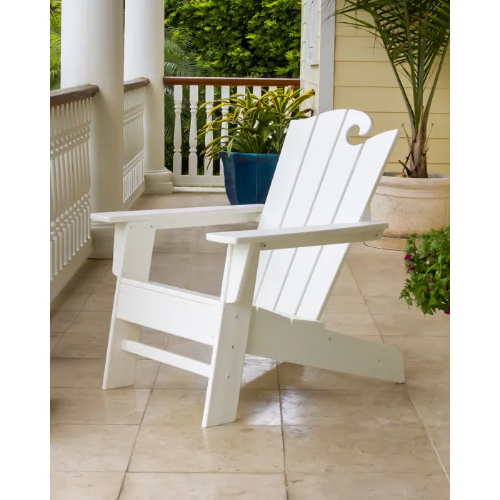 Polywood Wave Collection Adirondack Chairs in White