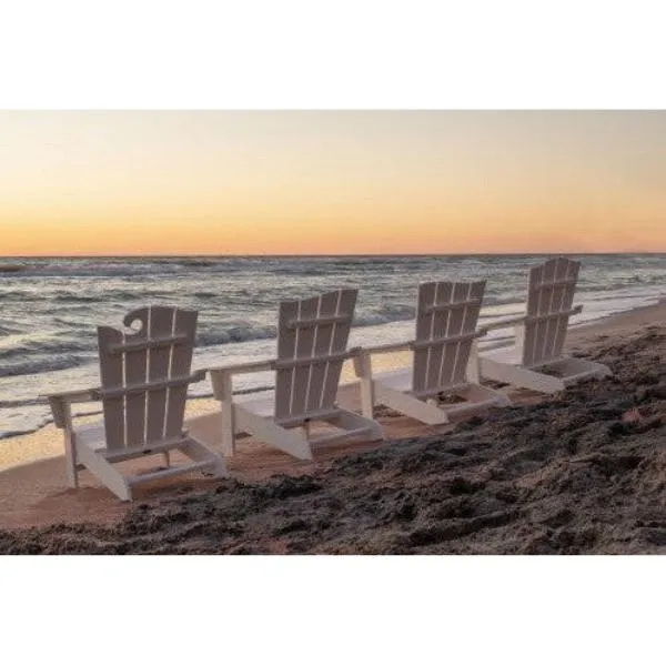 Polywood Wave Collection Adirondack Chairs in White