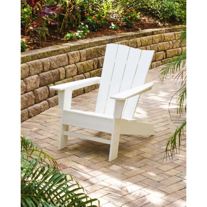 Polywood Wave Collection Adirondack Chairs in White