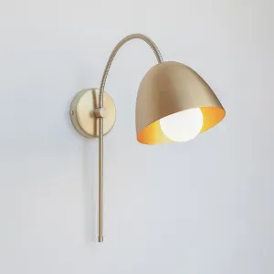 "Flexi Neck" Swing Arm Wall Light - Brass