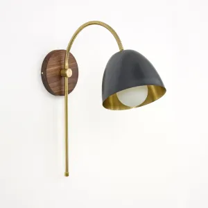 "Flexi Neck" Swing Arm Wall Light - Hardwood