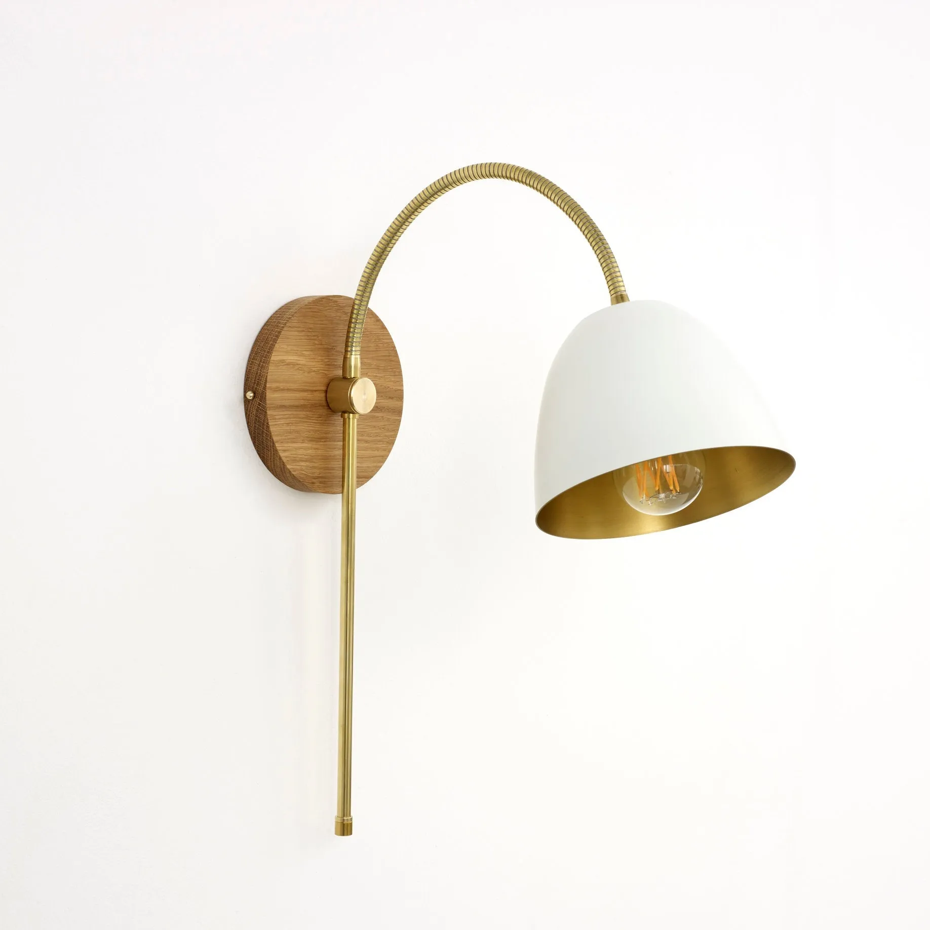 "Flexi Neck" Swing Arm Wall Light - Hardwood