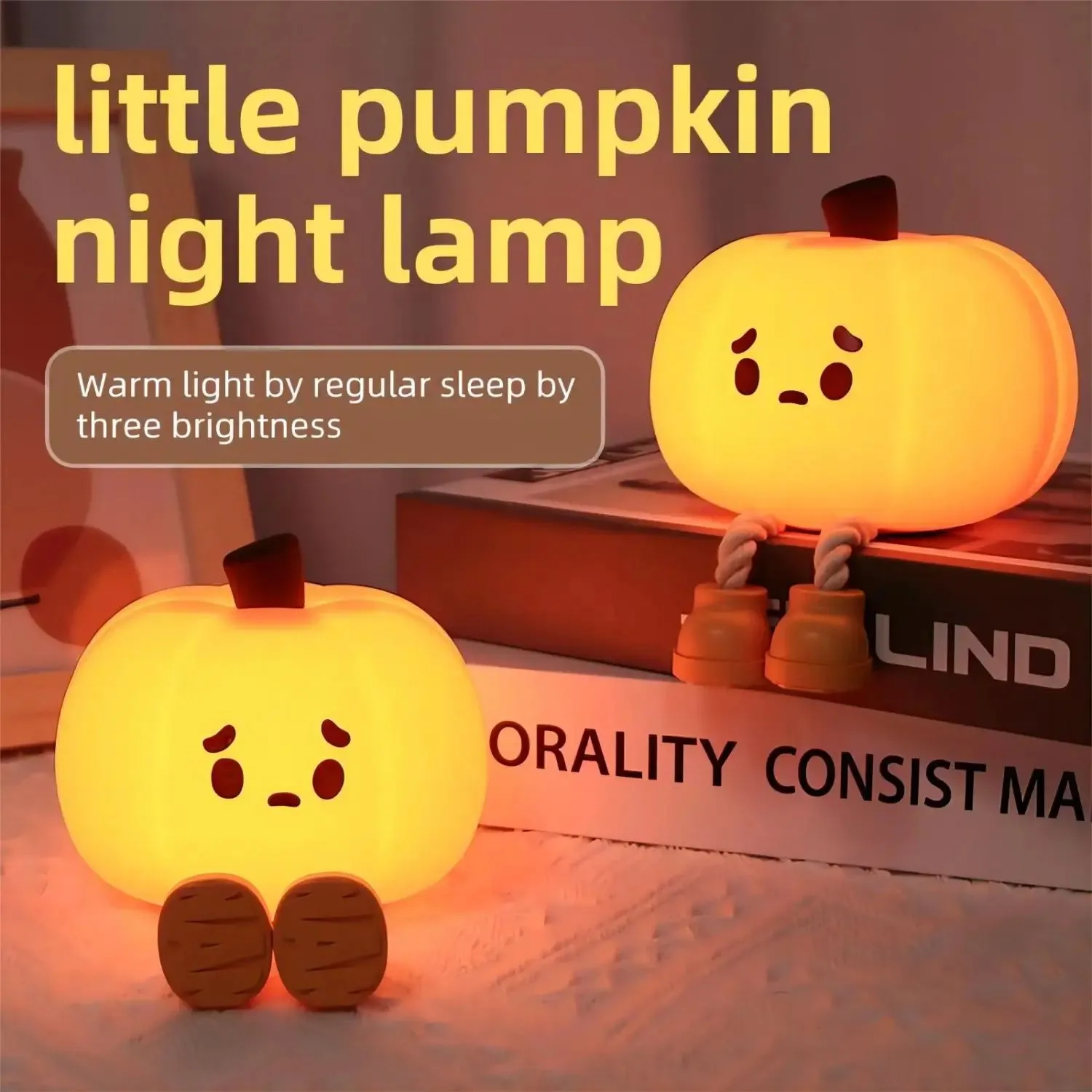 "Silicone Halloween Pumpkin Night Light with Timing and Dimmable Feature for Safe and Cute Bedside Decor, Ideal for Kids and Baby Halloween Gifts"