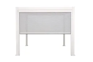 Retractable Pulldown Privacy Screen In White Suits GazeboMate Louvre Gazebos