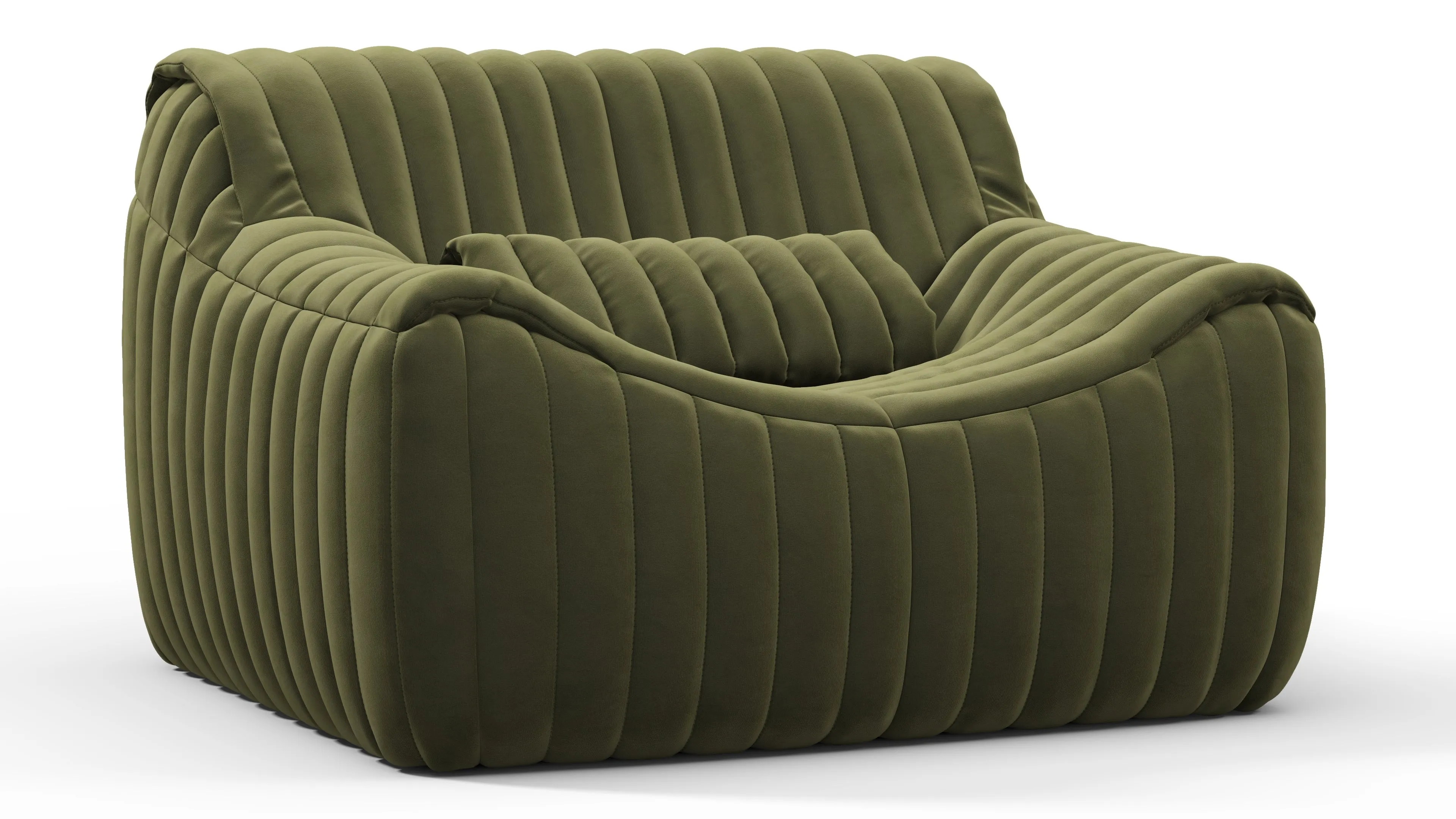 Sandra - Sandra Lounge Chair, Olive Green Velvet