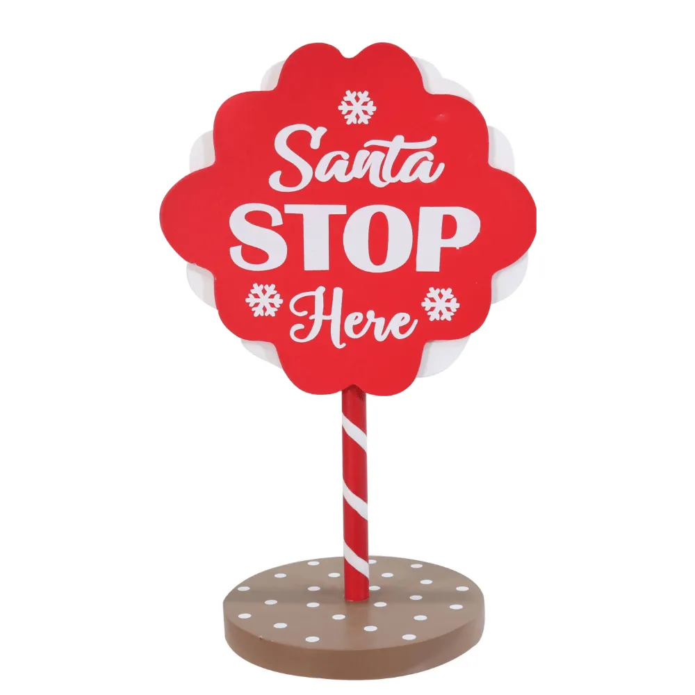 Santa Stop Table Sign Asst