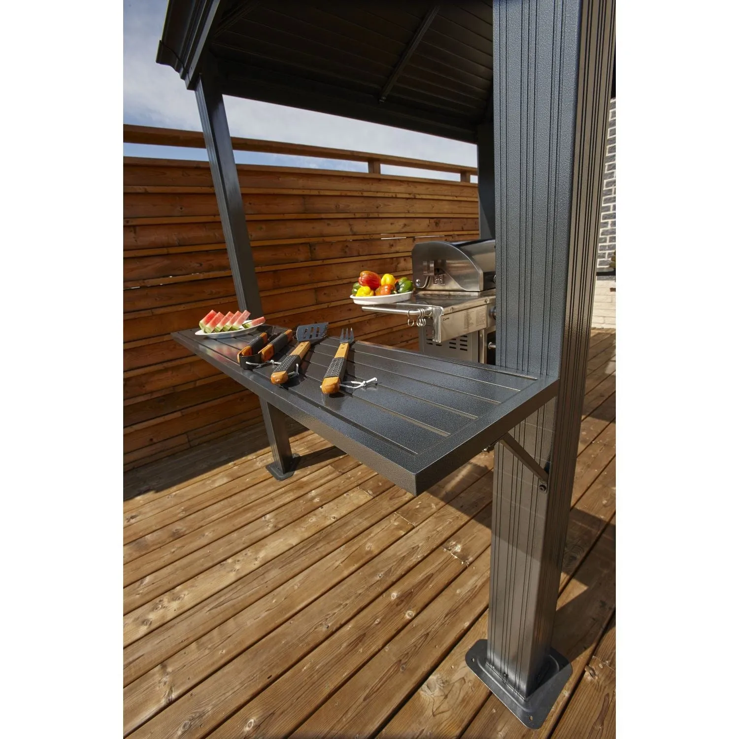 Sojag | BBQ Mykonos Hardtop Gazebo 5' x 8' Steel Roof