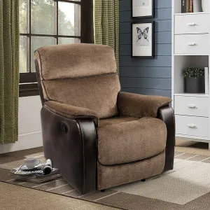 TACKspace Flannel Rocker Recliner with One-Pull Recline & 360lb Weight Rating