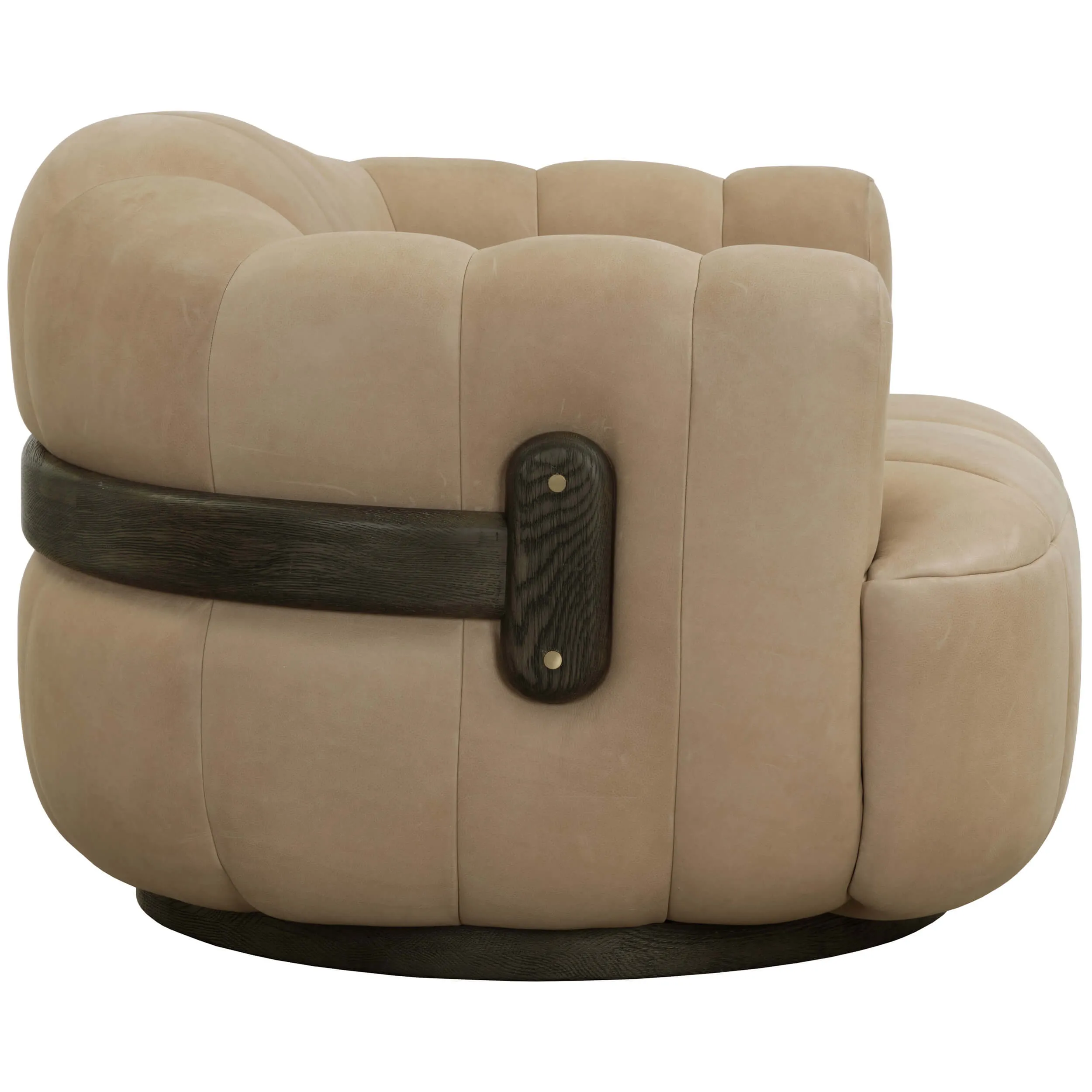 Tadeo Leather Swivel Chair, Sahara Sand