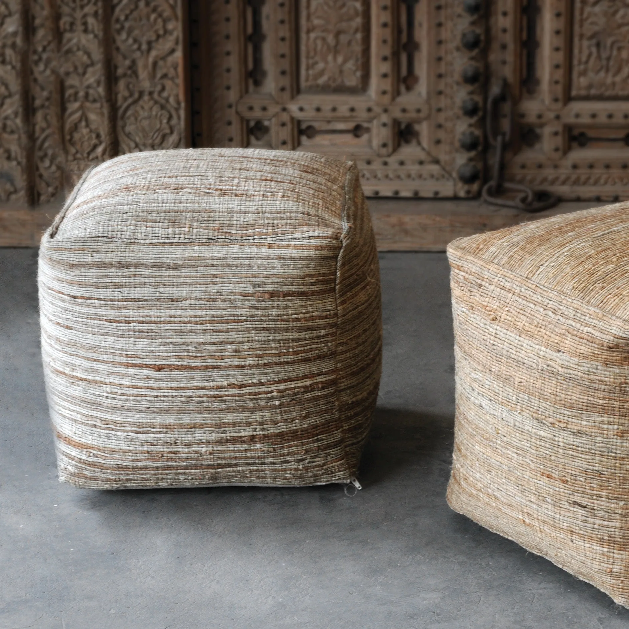 Uttermost Shiro Beige Pouf