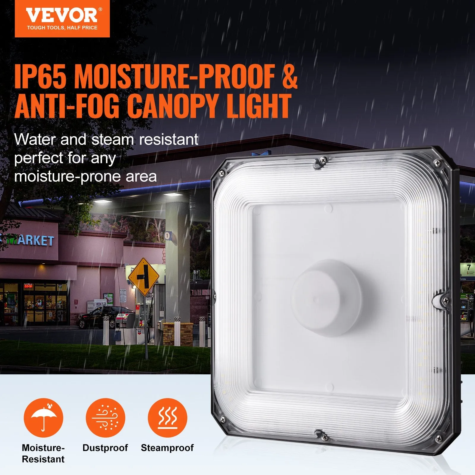 Vevor LED Canopy Lights 80W 8800LM Daylight White 5000K 4-Pack New