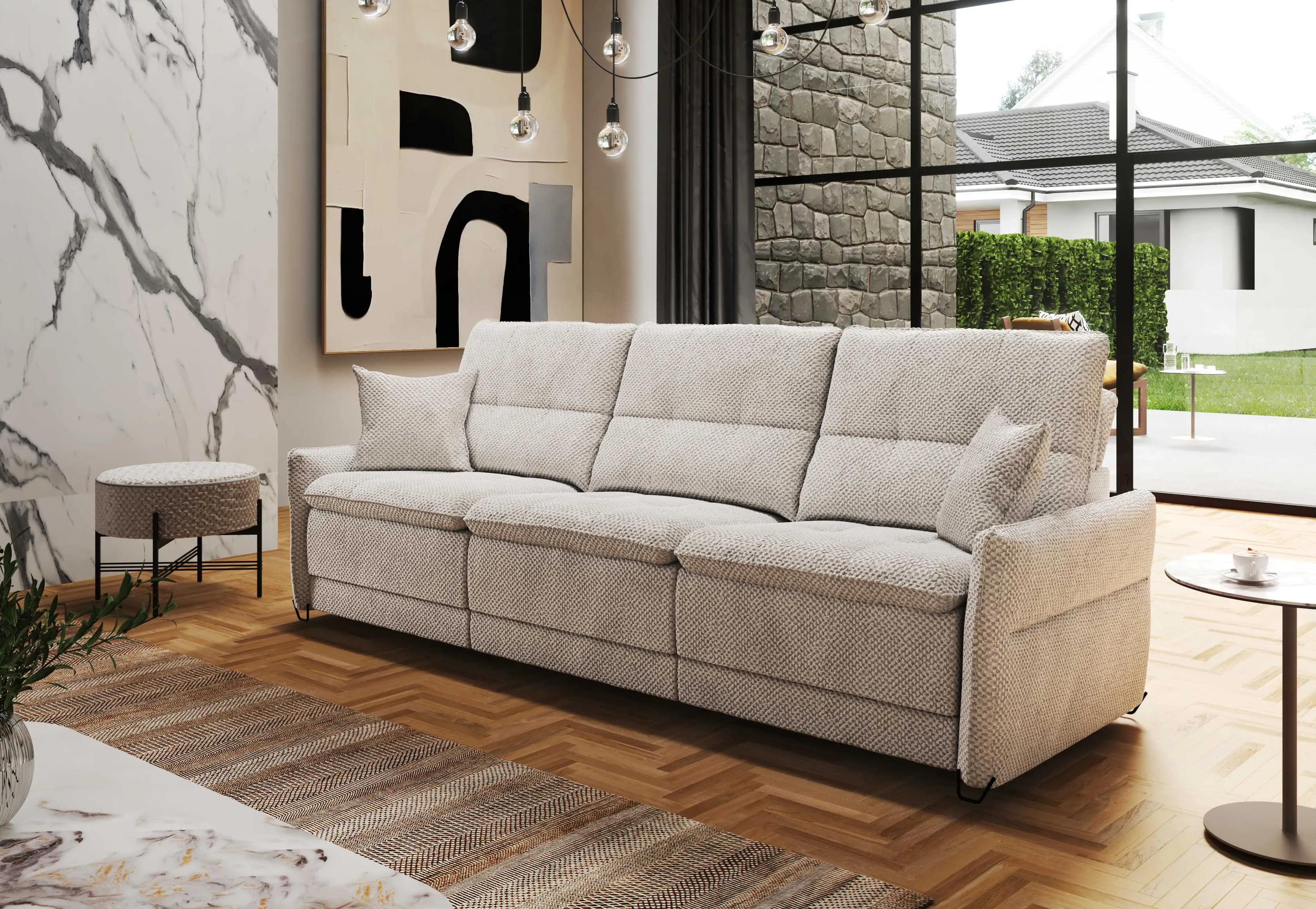 VIVIANA SOFA WITH 3 POWER RECLINERS