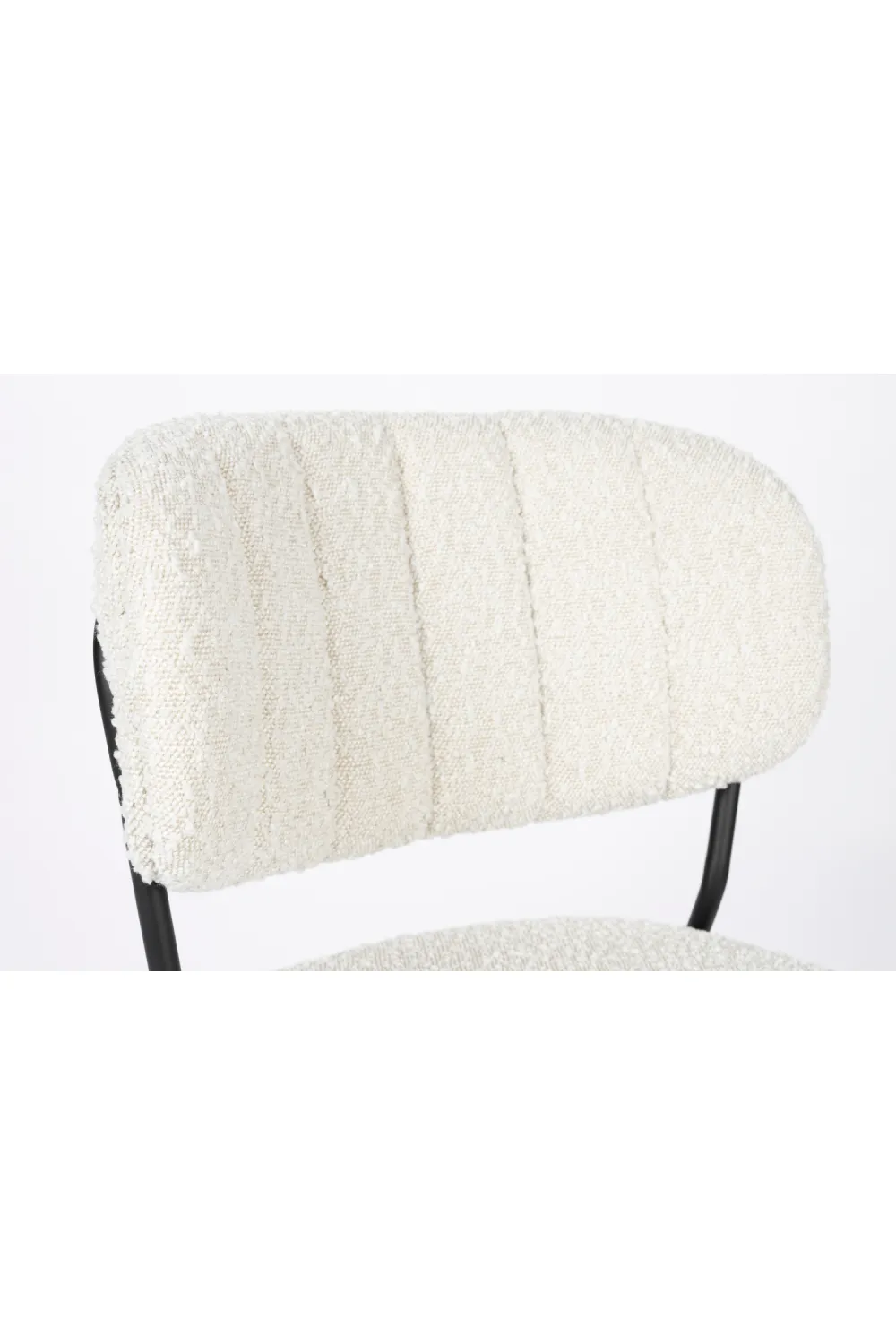 White Bouclé Dining Chairs (2) | DF Jolien