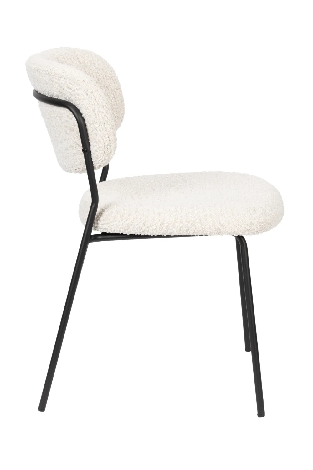 White Bouclé Dining Chairs (2) | DF Jolien