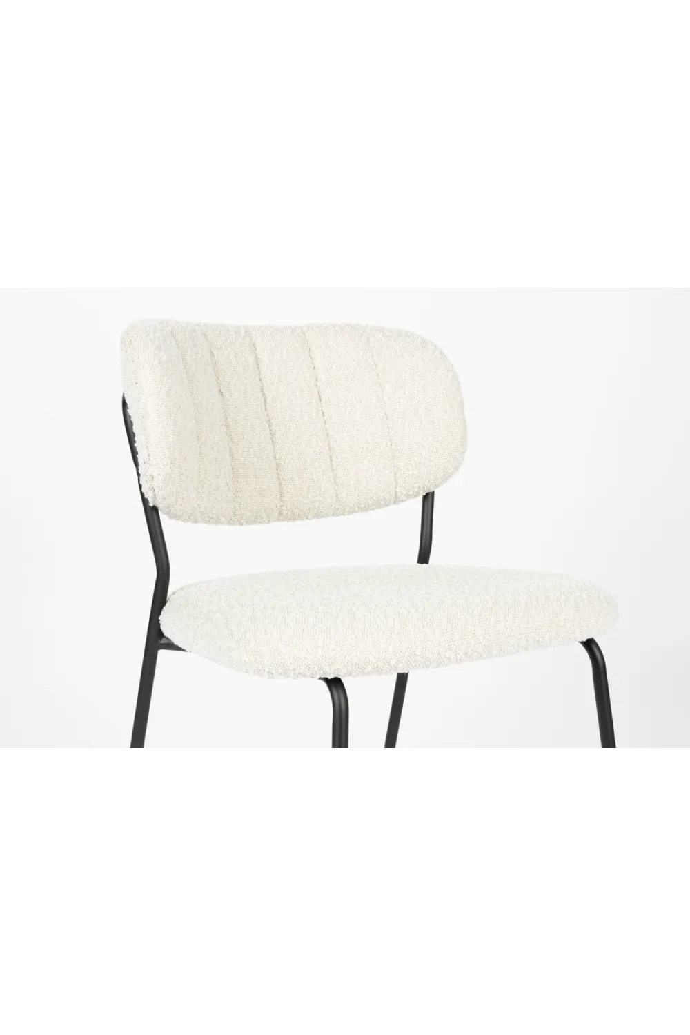 White Bouclé Dining Chairs (2) | DF Jolien