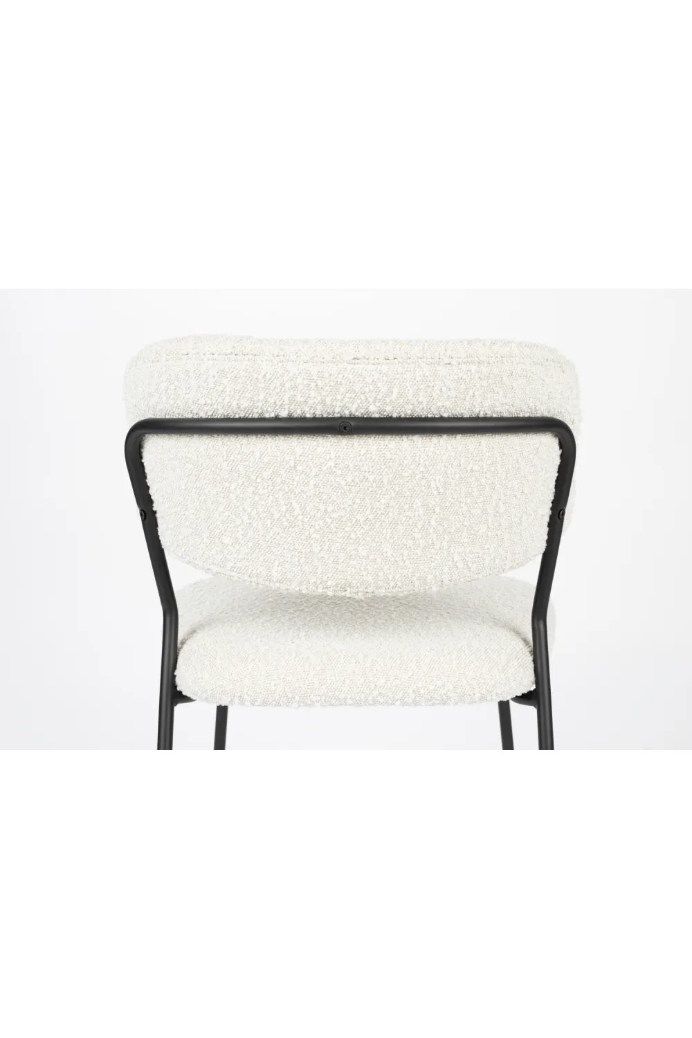 White Bouclé Dining Chairs (2) | DF Jolien