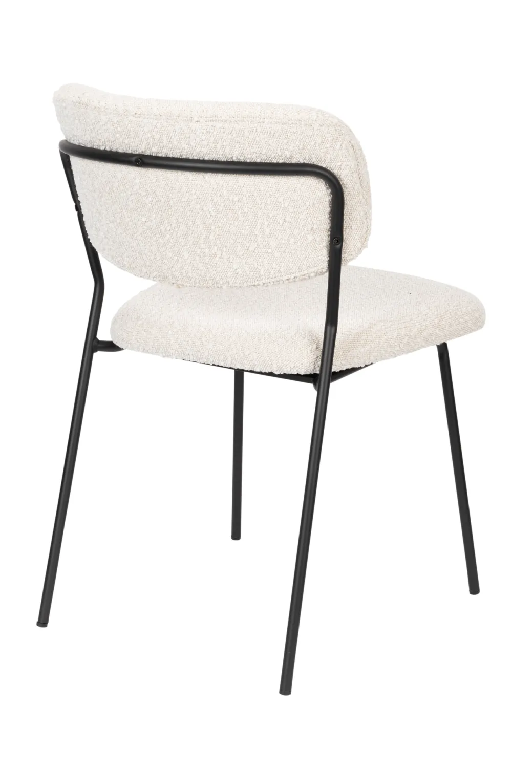 White Bouclé Dining Chairs (2) | DF Jolien