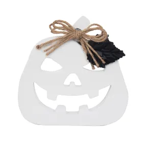 White Wooden Jack-O-Lantern