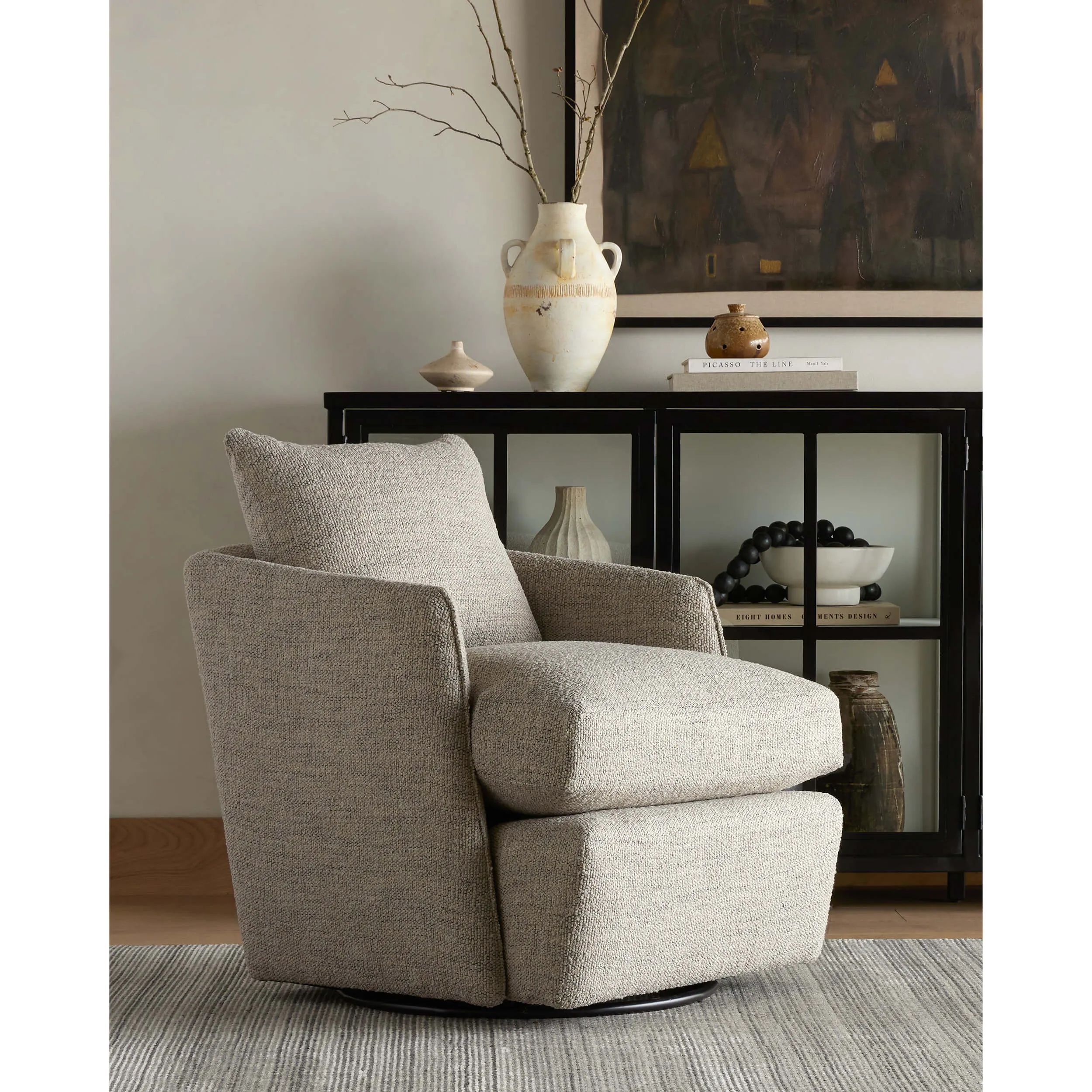 Whittaker Swivel Chair, Merino Porcelain