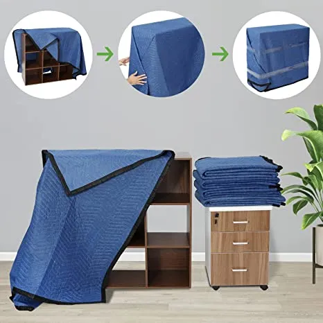 ZENY™ 12 Moving Packing Blankets Heavy Duty Moving Pads for Protecting Furniture Professional